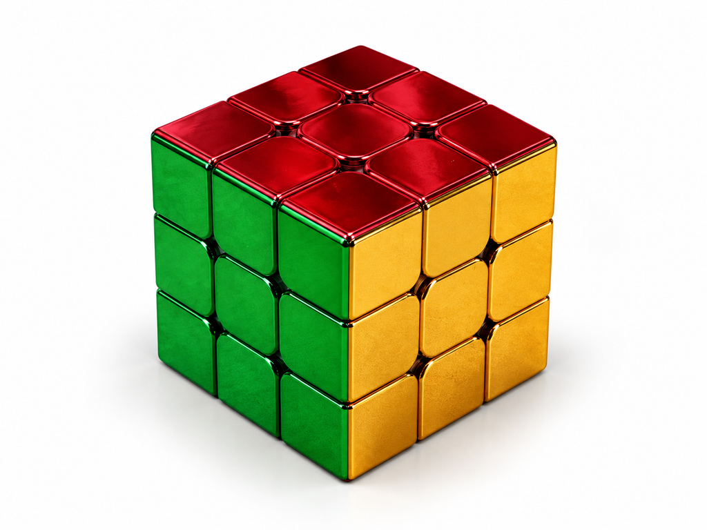 Speed Cube Zauberwürfel 3 x 3 magnetisch - metallische Spiegeloptik