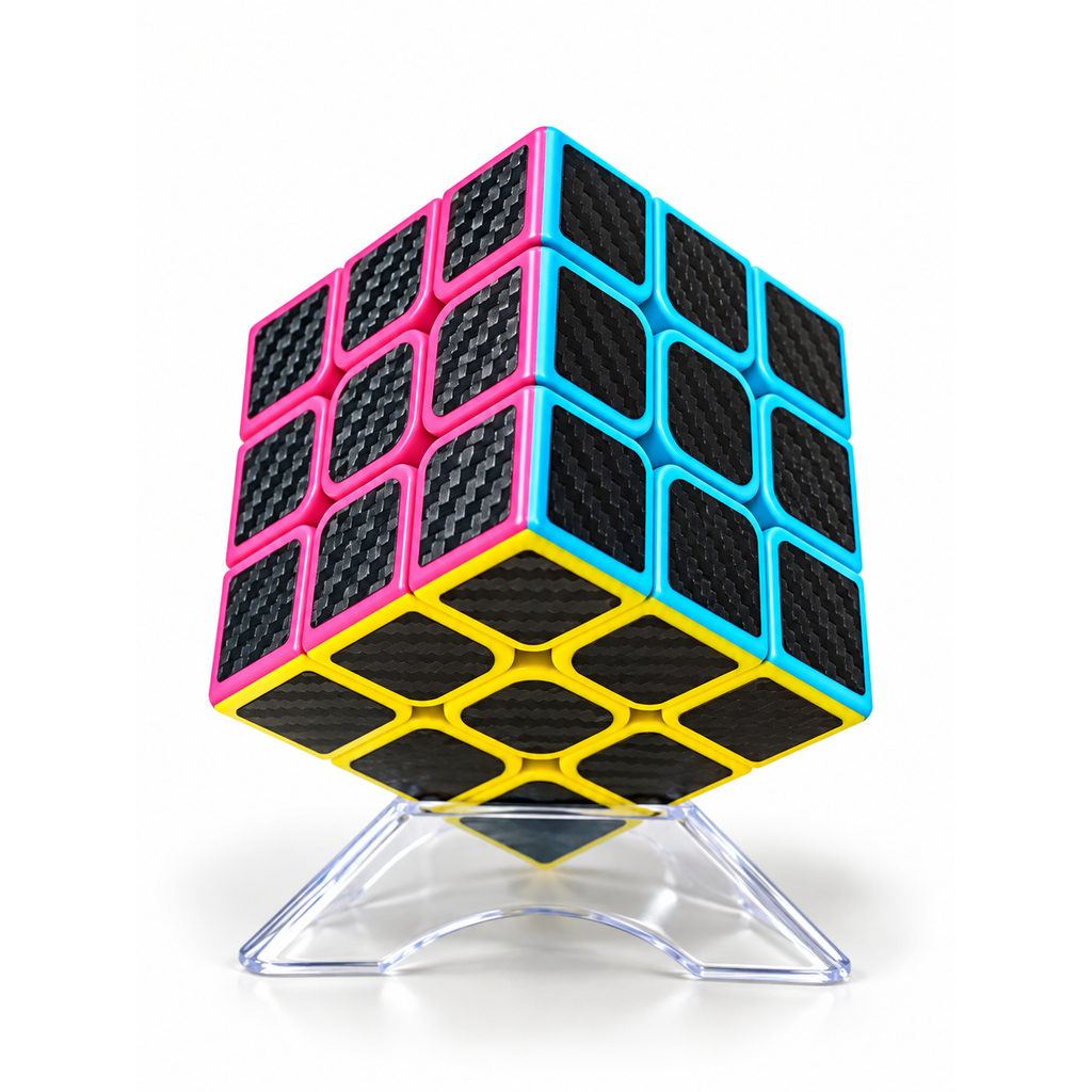 Speed Cube 3 x 3 mit schraffierten Elementen auf Podest