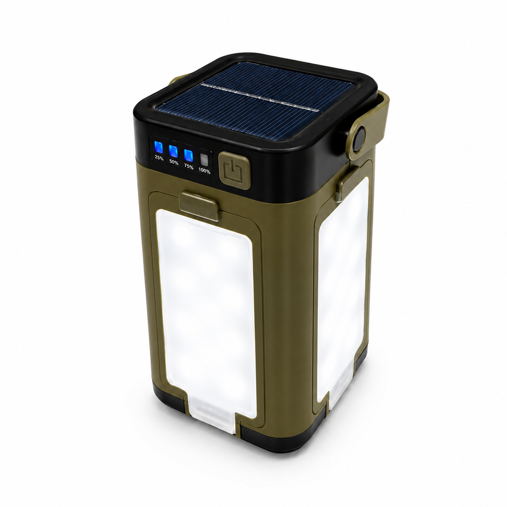 LED Campinglampe Taschenlampe Zeltleuchte Powerbank Solar USB Akku 4 in 1