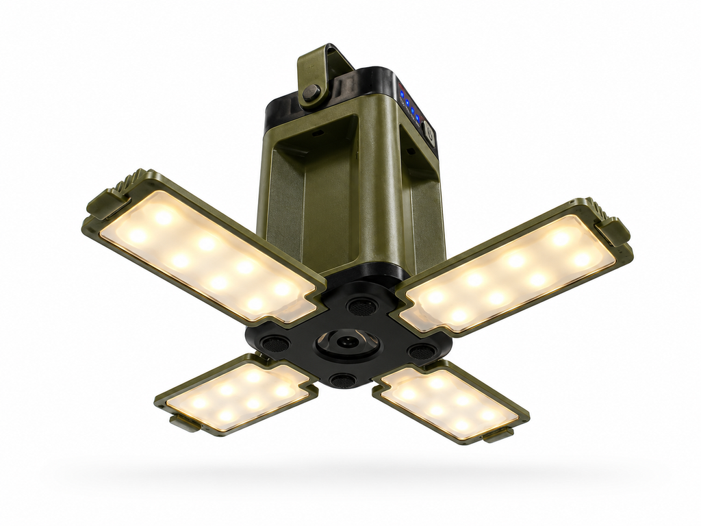 LED Campinglampe Taschenlampe Zeltleuchte Powerbank Solar USB Akku 4 in 1