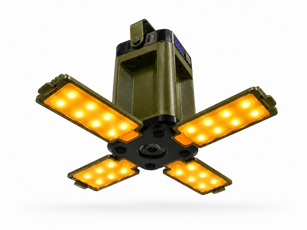 LED Campinglampe Taschenlampe Zeltleuchte Powerbank Solar USB Akku 4 in 1