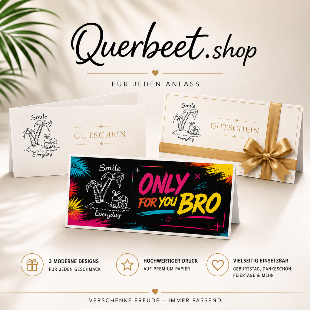 Querbeet Geschenkgutschein in verschiedenen Designvarianten