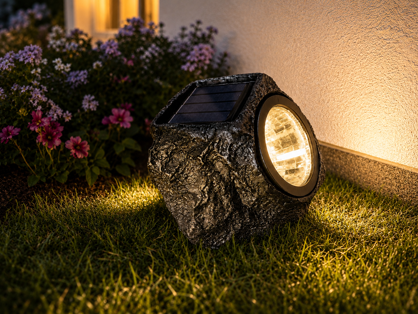 Solarleuchte Stein Gartenbeleuchtung warm weiß / kalt weiß