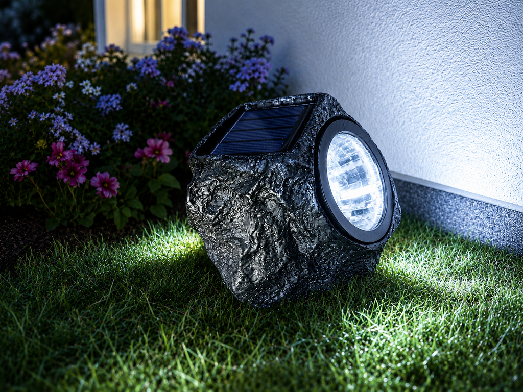 Solarleuchte Stein Gartenbeleuchtung warm weiß / kalt weiß