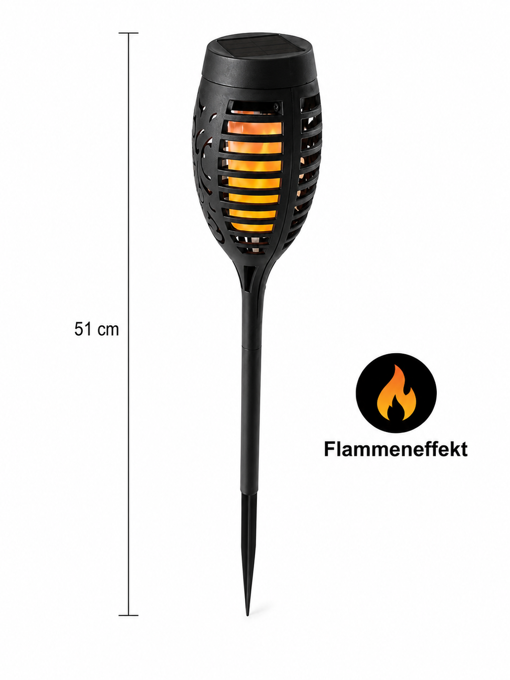 Solarleuchte Fackel mit Flammeneffekt