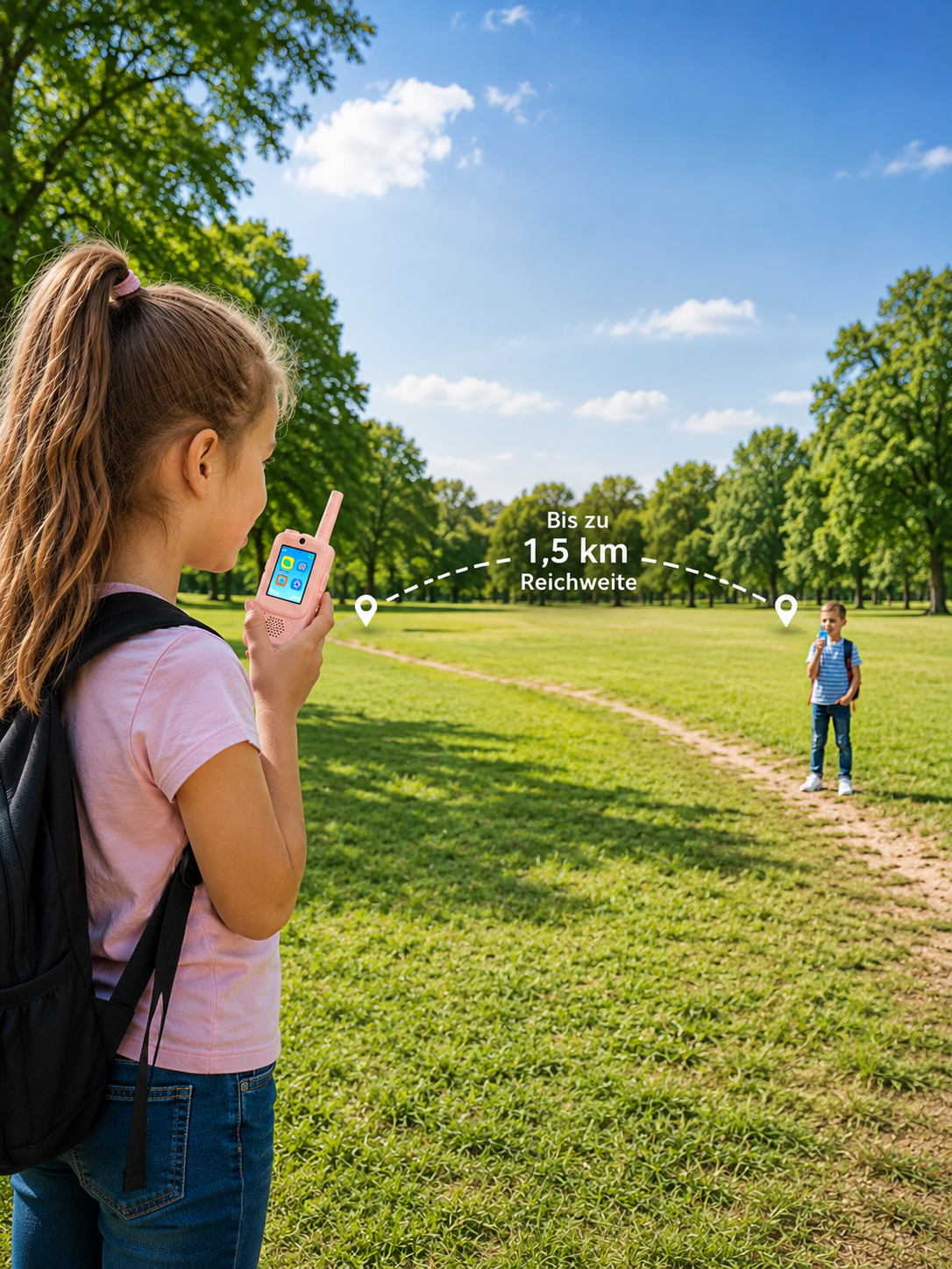 Video Walkie Talkie für Kinder - 1,5 km Reichweite - mit Akku