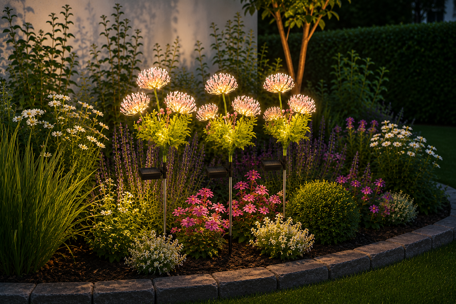 Solarleuchte Blume Gartendeko