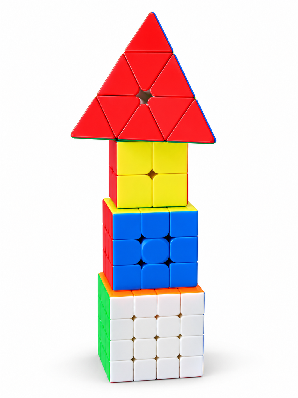 Speed Cube 2x2, 3x3, 4x4 oder Pyramide - Einzeln oder als Combo - sanftes Einrasten dank kleiner Magnete