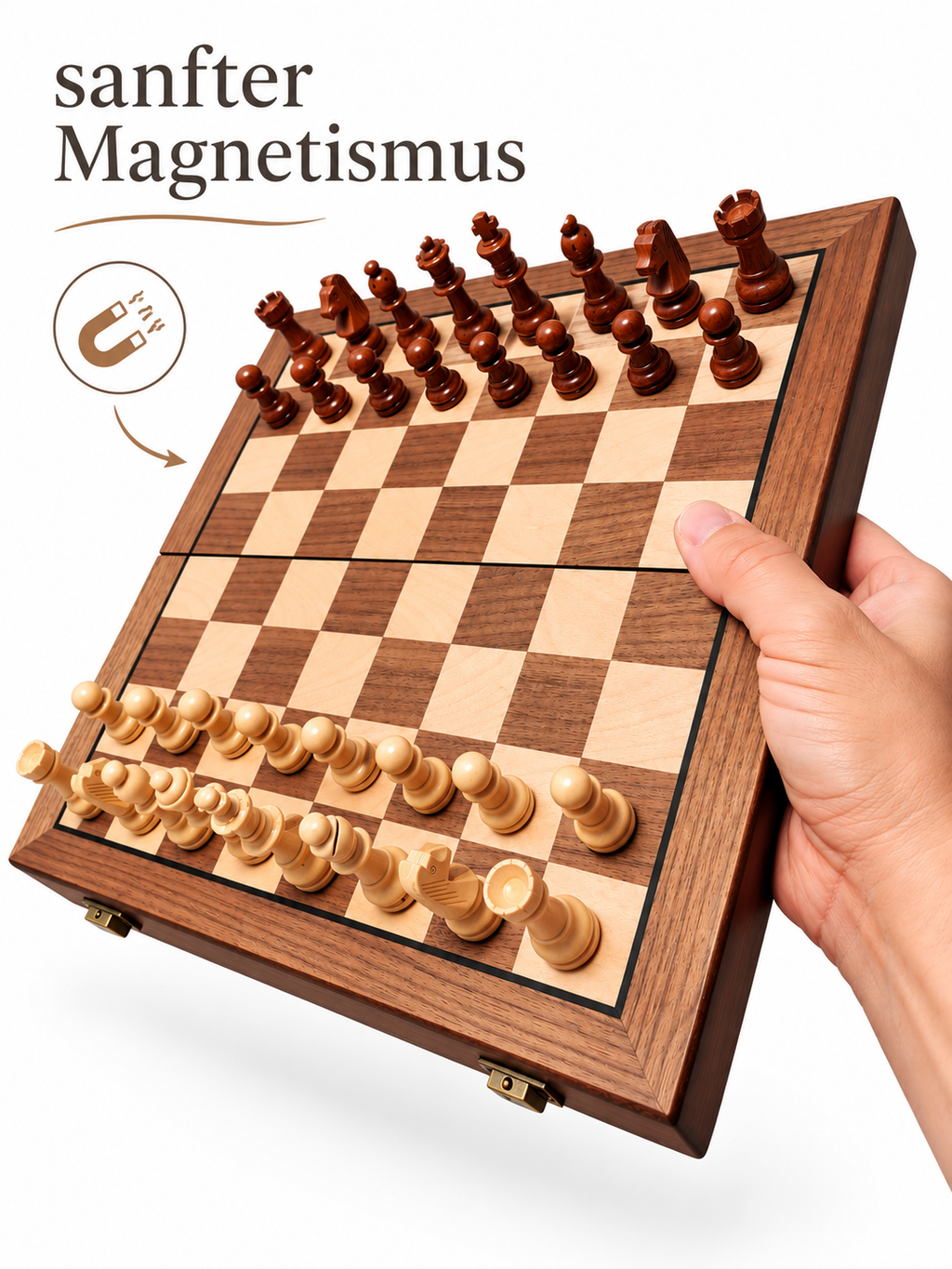 Präsentation der Magnetfunktion bei einem Schachspiel