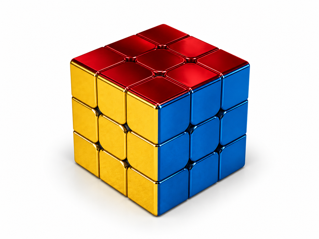 Speed Cube Zauberwürfel 3 x 3 magnetisch - metallische Spiegeloptik